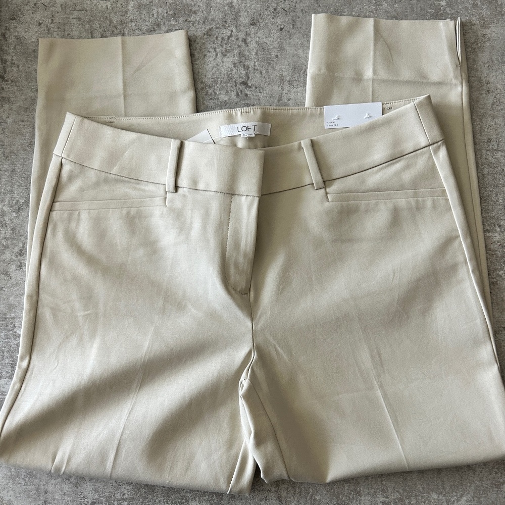 NWT LOFT The Riviera Pant Cropped in Khaki